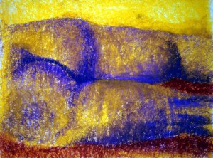 drawing-Buttocks, soft pastel, 22.5"x30"